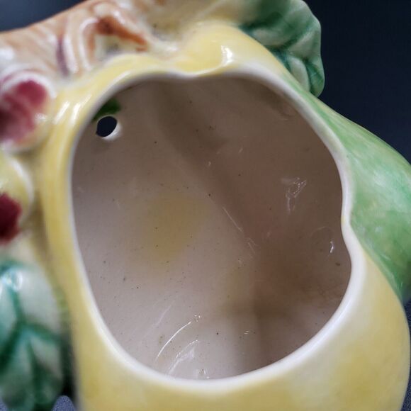Wall Pocket Planter Pear Fruit Vtg Japan Glazed Painted Ceramic Art Pottery Vase - Picture 14 of 15